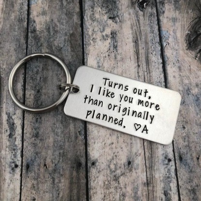 Personalised Initial Couple Keychain "Turns Out, I Like You More Than Originally Planned" Keyring-Jessemade AU