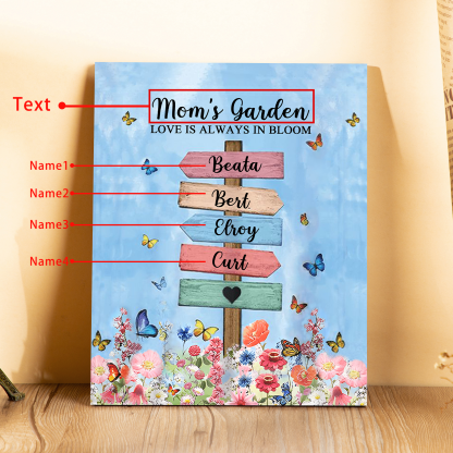 4 Names - Personalised Wooden Plaque Garden Custom Text Home Decoration Gift for Mother/Grandma-Jessemade AU