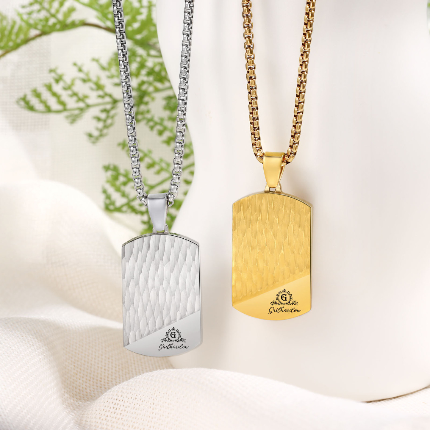 Personalised Men's Necklace Engraved Name & Letter & Text Dog Tag Necklace Stainless Steel Gift for Him-Jessemade AU