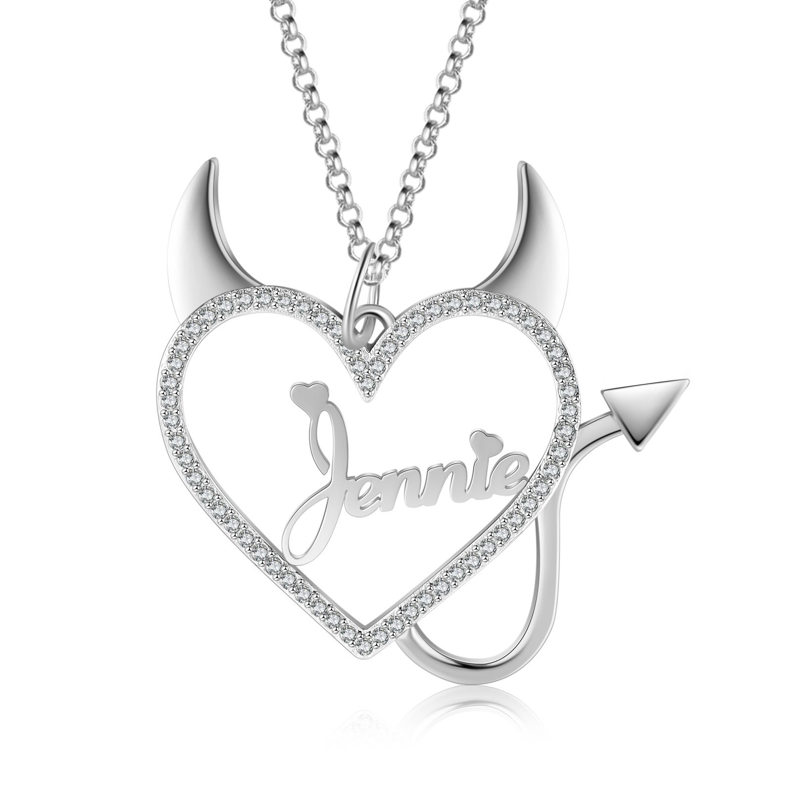 Personalised Heart Necklace Custom 1 Name Necklace Gift For Women-Jessemade AU