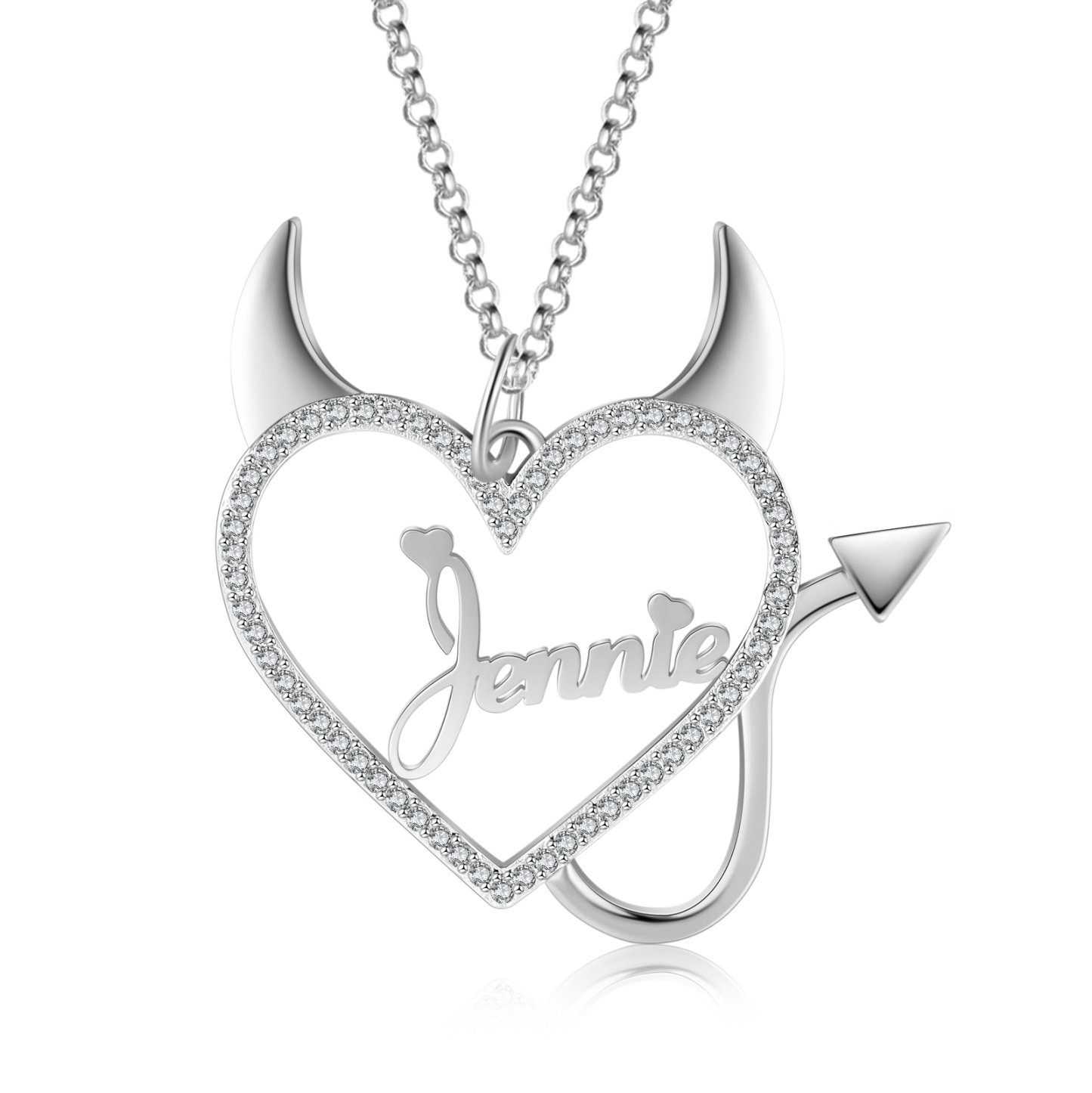 Personalised Heart Necklace Custom 1 Name Necklace Gift For Women-Jessemade AU