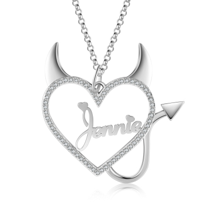 Personalised Heart Necklace Custom 1 Name Necklace Gift For Women-Jessemade AU
