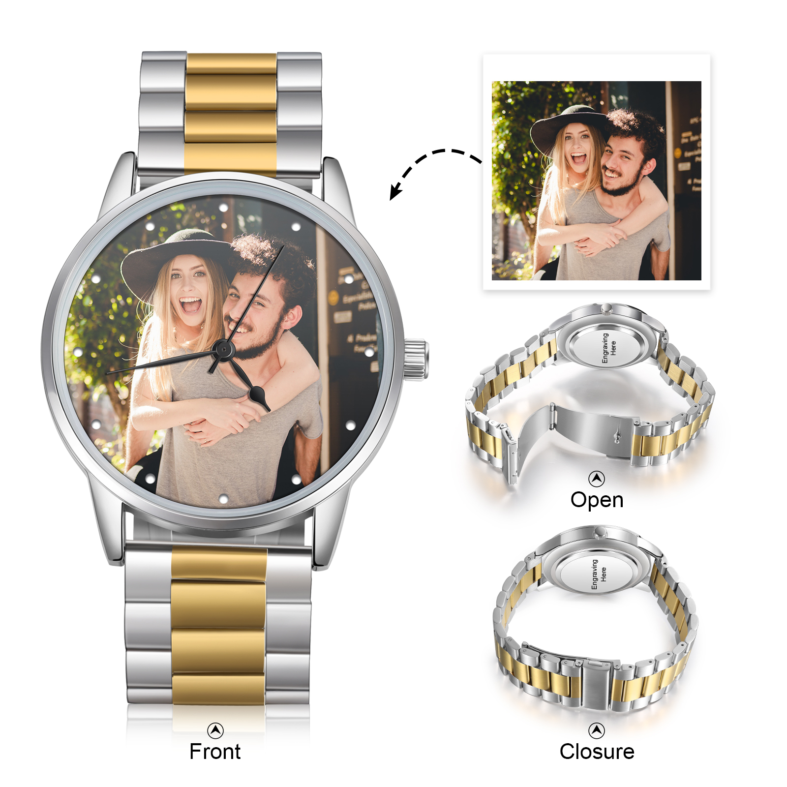 gift Photo Watch - Personalised Engraved Watch For Him-Jessemade AU