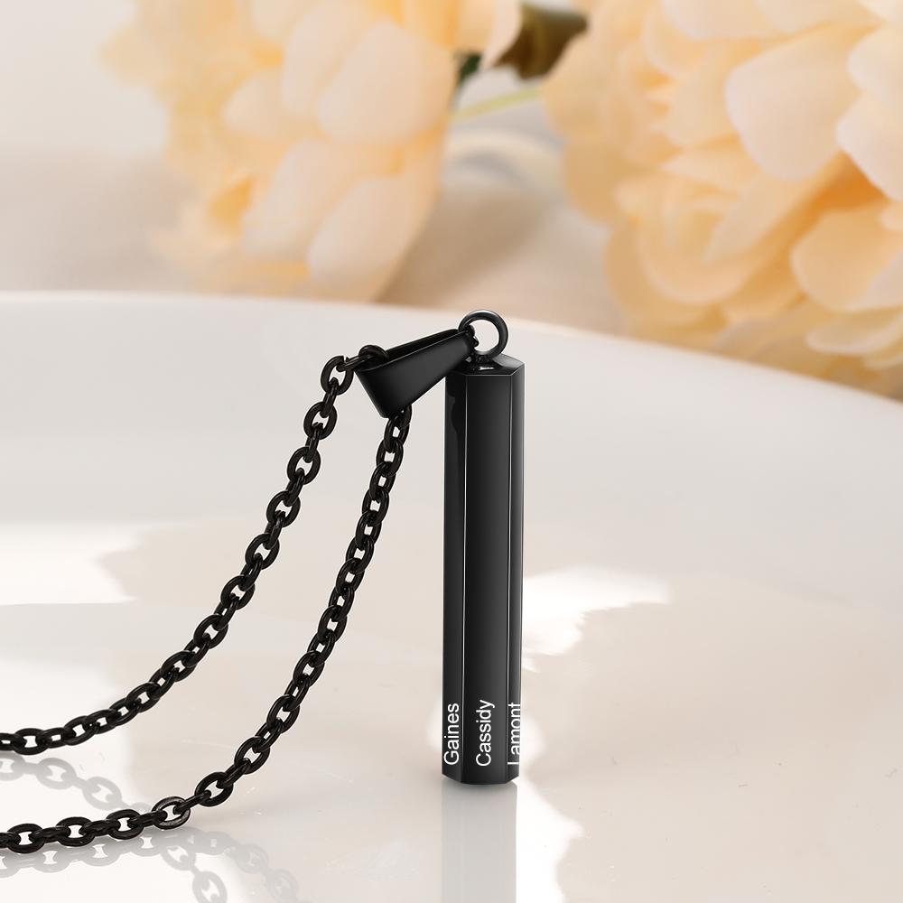 Personalised 6 Names Bar Necklace-Jessemade AU