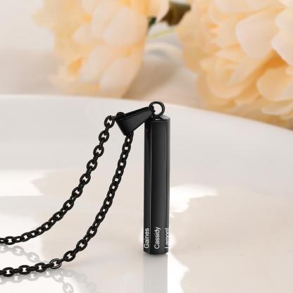 Personalised 6 Names Bar Necklace-Jessemade AU