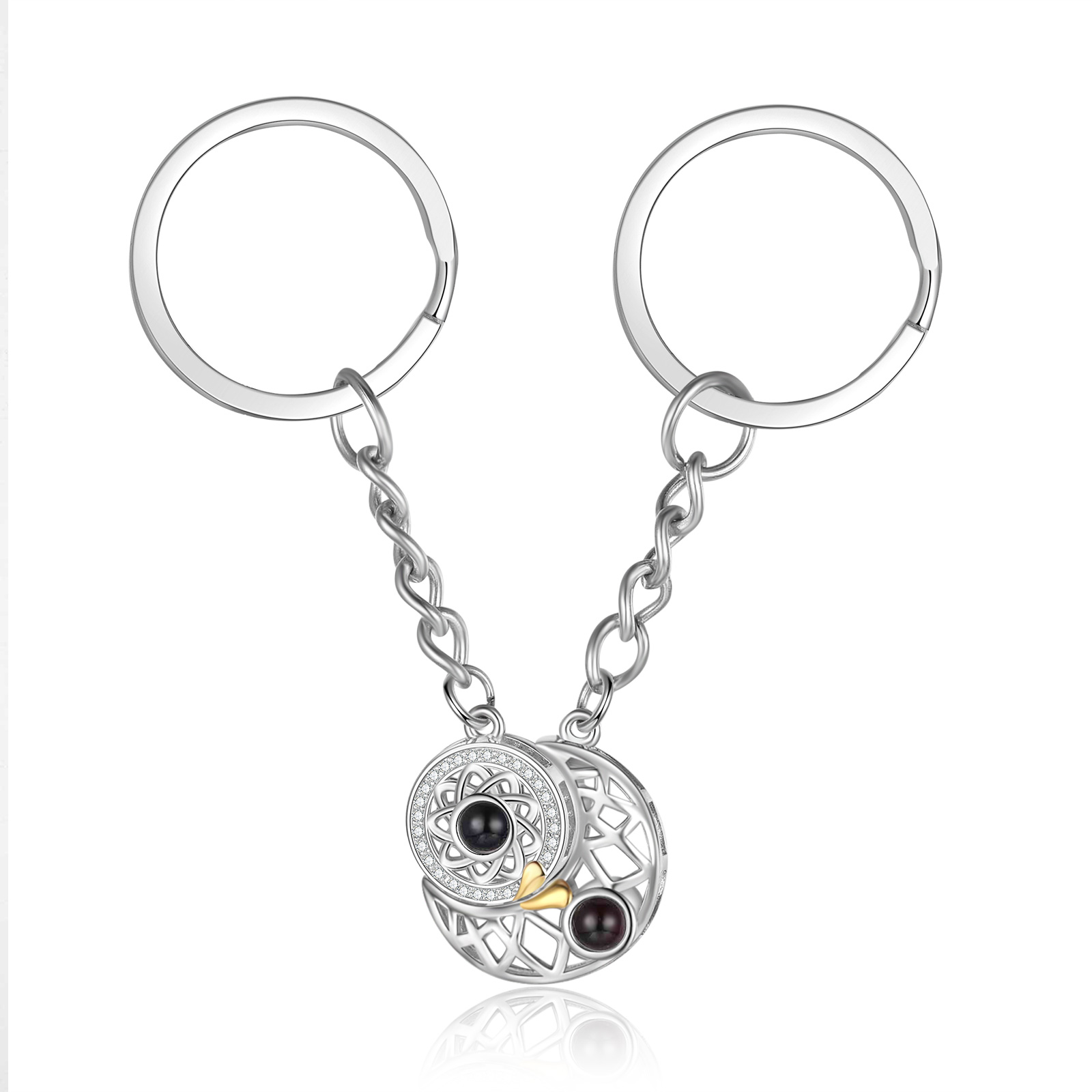 Photo Projection Keychain Customised Photo Coloured Stone Keychain Creative Gift for Couples-Jessemade AU