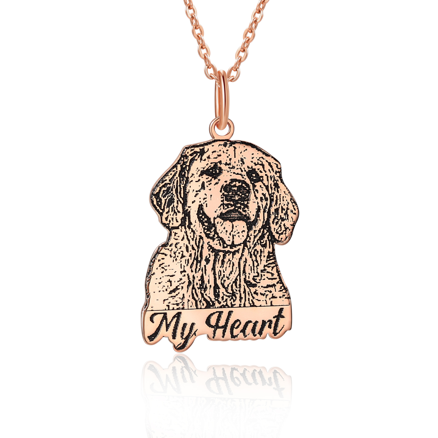 Pet Personalised Photo Necklace Engraved 1 Name Pet Memorial Cat Dog Necklace-Jessemade AU