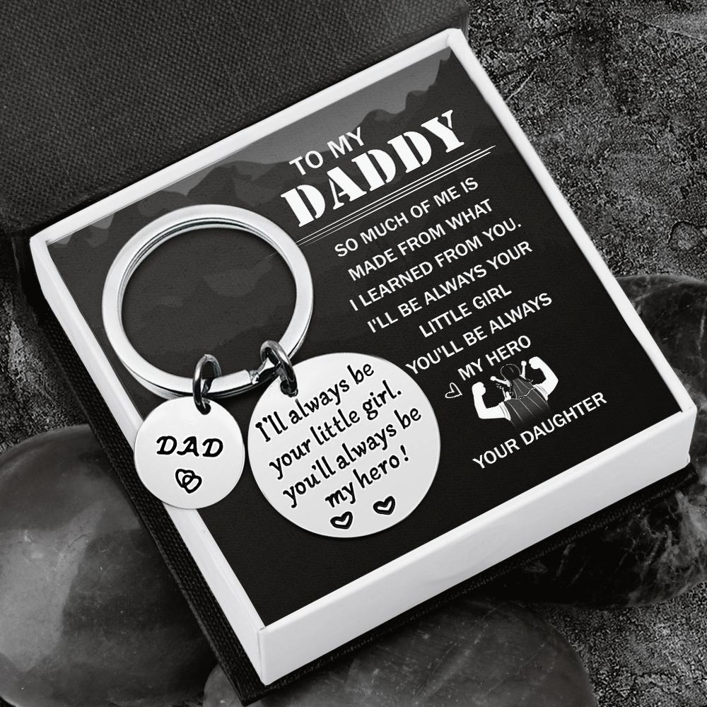 To My Dad From Daughter Keychain Keyring Father's Day Gifts "I'll Always Be Your Little Girl"-Jessemade AU