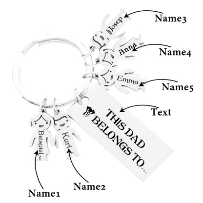5 Names-Personalised 5 Children's Name Keychain Gift for Mum Dad-Jessemade AU