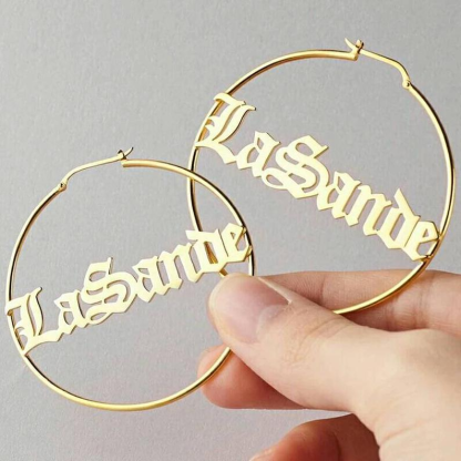 Customised Name Earring Name Hoop Earrings Gifts for Her-Jessemade AU