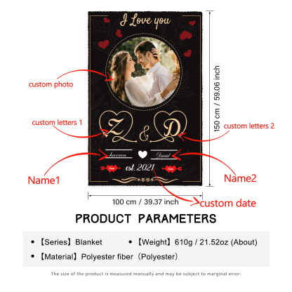 Personalised Couple Blanket Engrave Photo Sweet Gift For Her Him-Jessemade AU