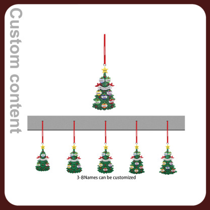 6 Names - Personalised Christmas Tree Ornaments Custom Text & Year Wooden Christmas Pendant Gifts for Family Friends-Jessemade AU