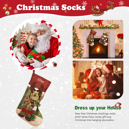 Christmas Stockings Ornaments Customised 1 Name Christmas Sock Personalised Gifts for Family Friends-Jessemade AU