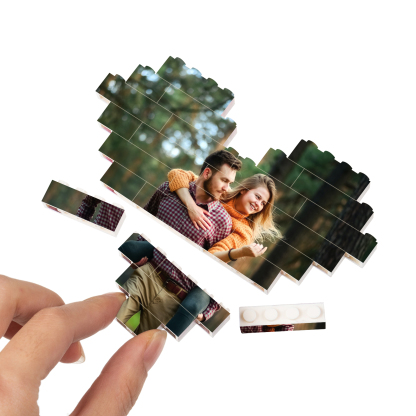 Personalised Spotify Code Heart Shape Building Blocks Puzzle Photo Brick Square Shape Puzzle DIY Gift - Single Layers-Jessemade AU