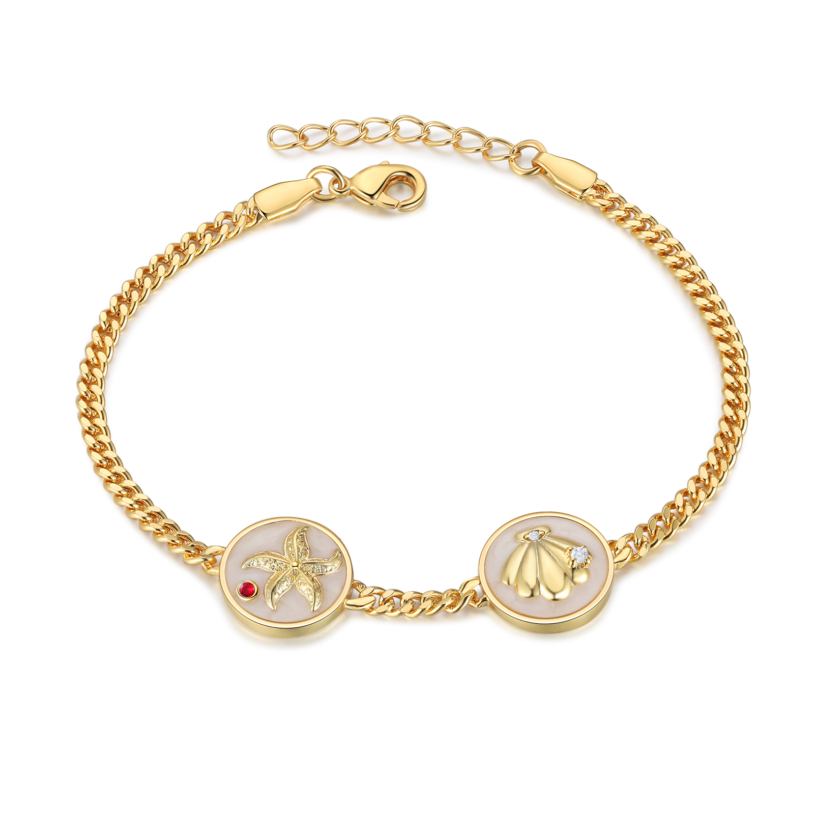 Personalised Women's Bracelet Customised 2-5 Names & Birthstones Bracelet Ocean Element Gift for Her-Jessemade AU