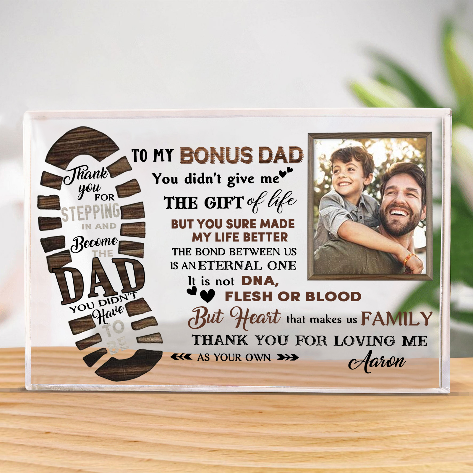 To My Dad Acrylic Rectangle Keepsake Personalised Photo & Name  Acrylic Plaque Father's Day Gifts-Jessemade AU