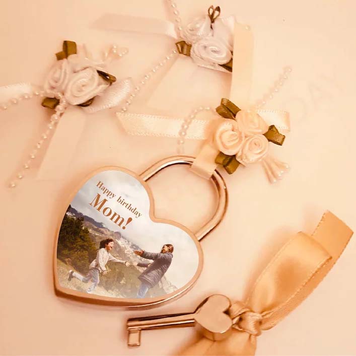 Personalised Heart Love Lock Custom Photo Padlocks Gifts For Couple-Jessemade AU