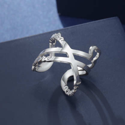 Personalised Ring Custom 3 Names Ring Best Gift For Women-Jessemade AU