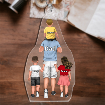 Personalised Family Hanging Ornament Custom 2–9 Names Acrylic Keychain Father's Day Gift for Dad-Jessemade AU