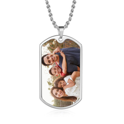 Custom Fist Bump Family Necklace with 4 Kids' Names Personalised Photo Dog Tag Necklace Father's Day Gifts-Jessemade AU