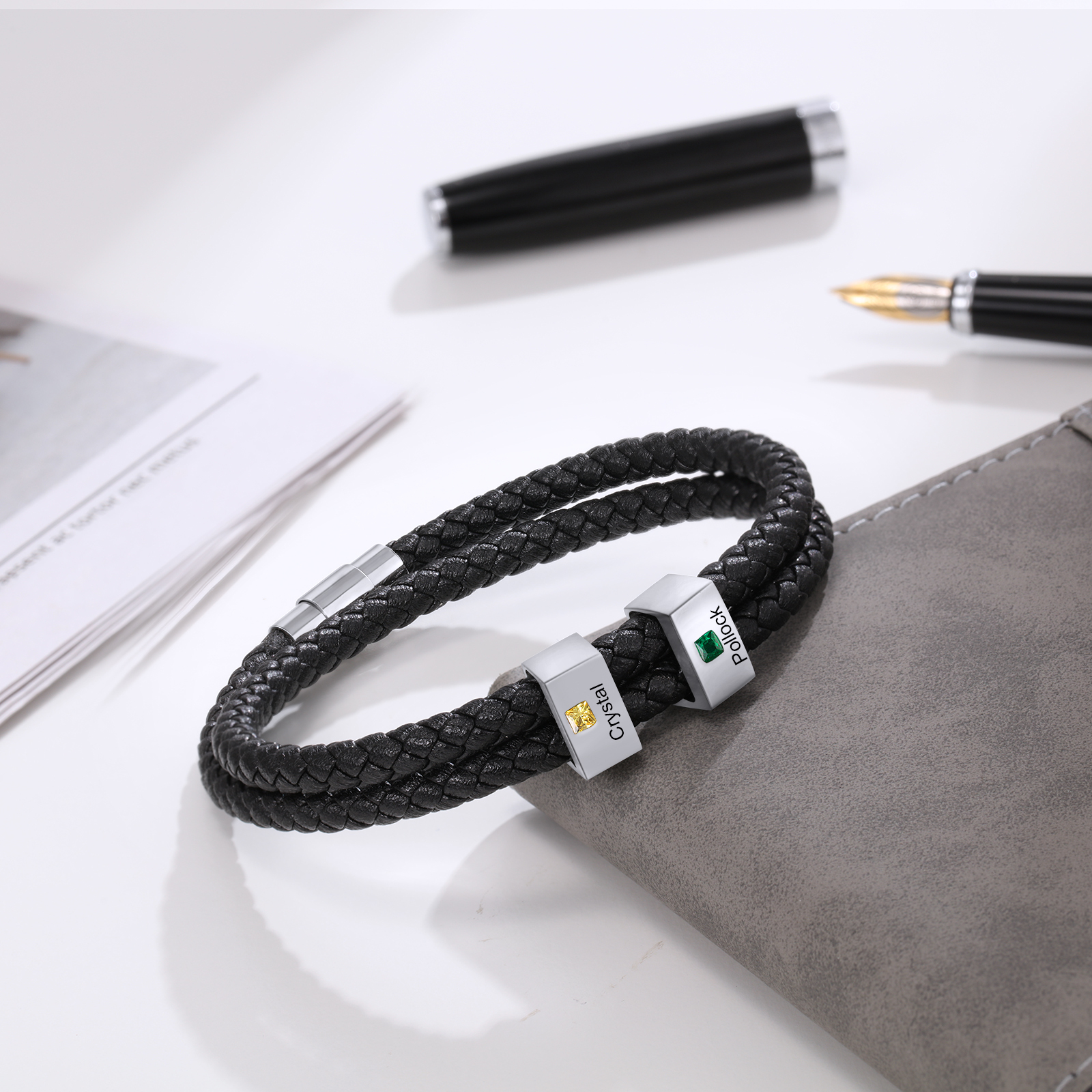 Customised 2 Names Men's Bracelet-Jessemade AU