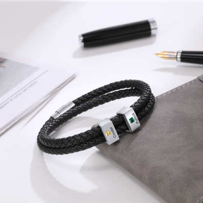 Customised 2 Names Men's Bracelet-Jessemade AU