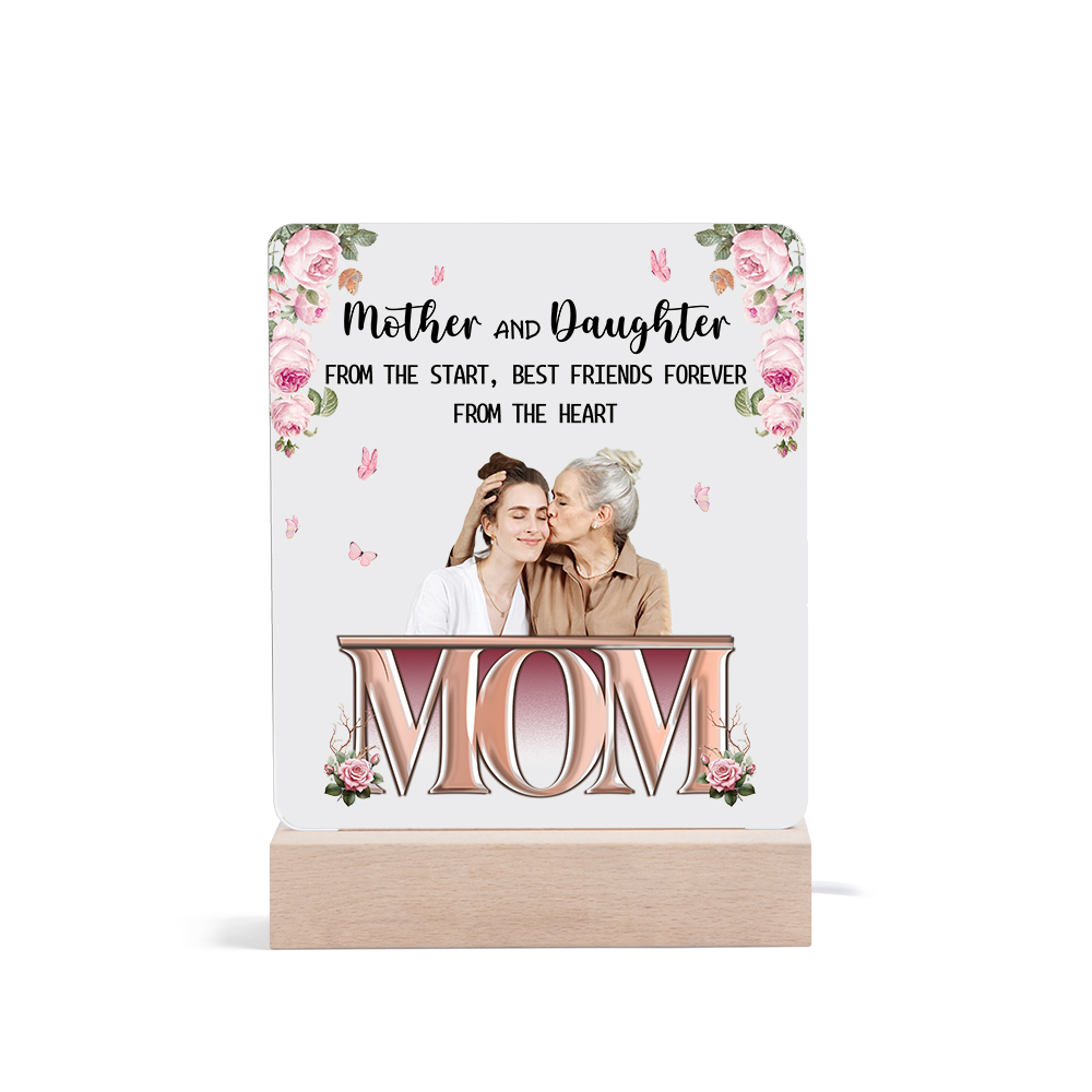 Personalised Photo Night Light Gifts for Mom/Mum - Mother And Daughter From The Start, Best Friends Forever From The Heart -Jessemade AU