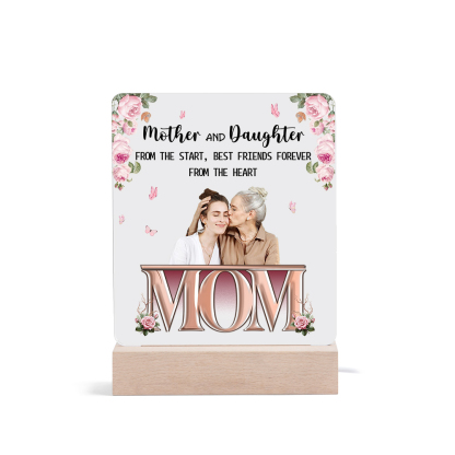 Personalised Photo Night Light Gifts for Mom/Mum - Mother And Daughter From The Start, Best Friends Forever From The Heart -Jessemade AU
