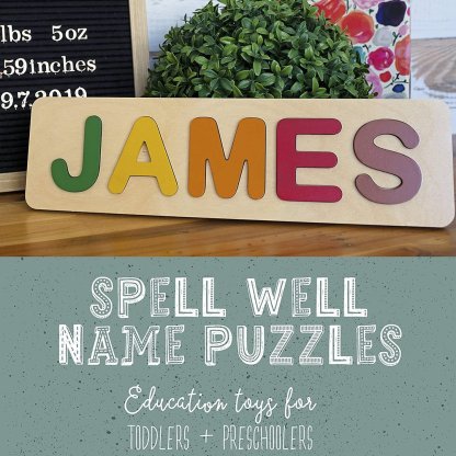 Personalised Kid's Wooden Name Alphabet Puzzle Toy for Toddlers Early Learning Child Toy-Jessemade AU