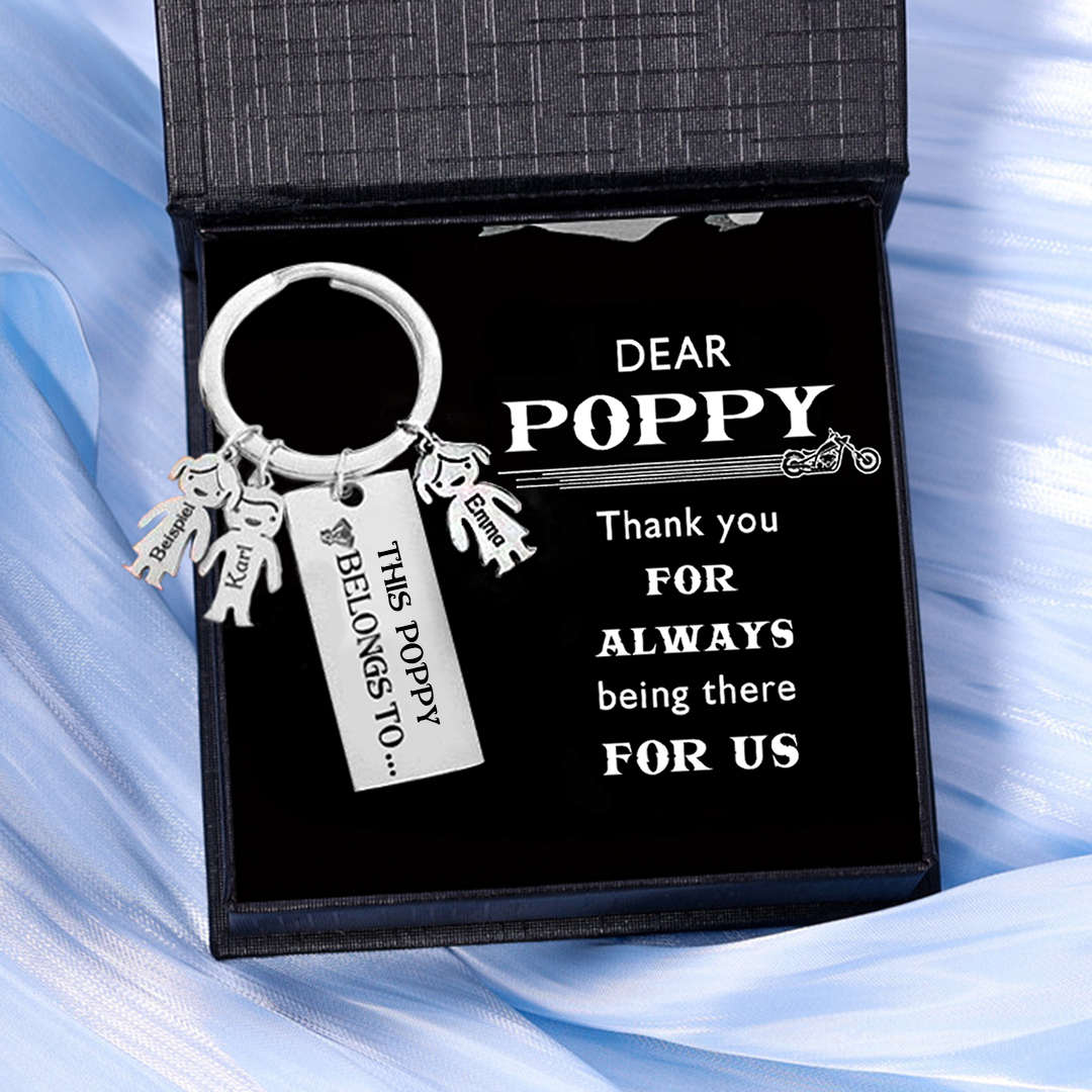 3 Names-Personalised 3 Children's Name Keychain-To My Dad-Gift Box Gift Card Set-Jessemade AU