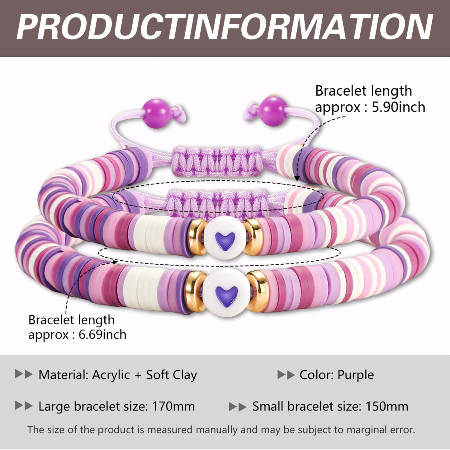 2 Pcs Bracelet Set Colourful Beaded Adjustable Bracelets with Message Card Gifts for Her - True Friendship Spans Time, Forever It Will Last-Jessemade AU