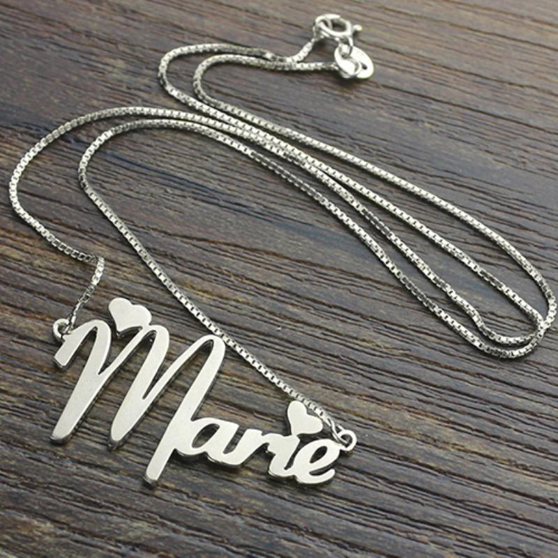 Personalised Heart Necklace Custom 1 Name Necklace Gift For Her-Jessemade AU