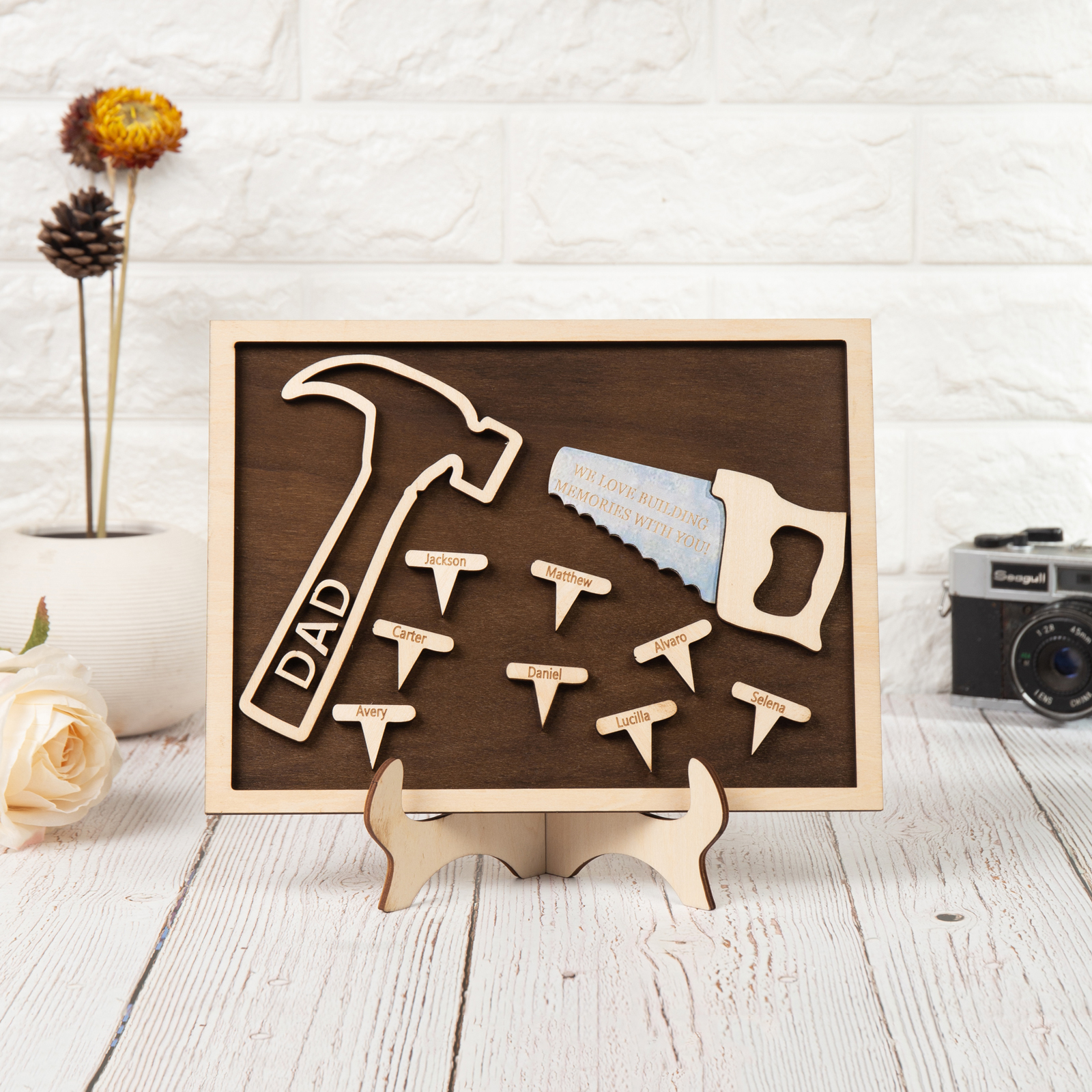 Dad Tool Set Wood Signs Custom 8 Names Father’s Day Handyman Construction Dad Sign-Jessemade AU