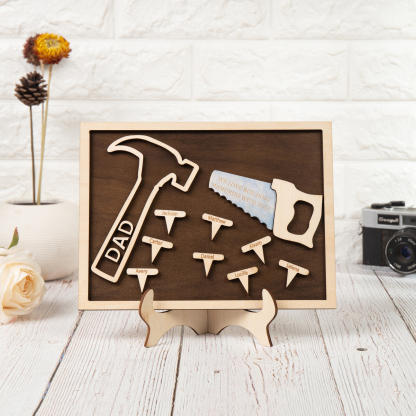 Dad Tool Set Wood Signs Custom 8 Names Father’s Day Handyman Construction Dad Sign-Jessemade AU