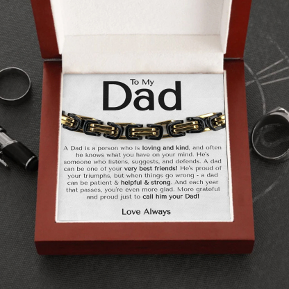 To My Dad Love Always Cuban Link Bracelet Stainless Steel Bracelet Father's Day Gifts-Jessemade AU