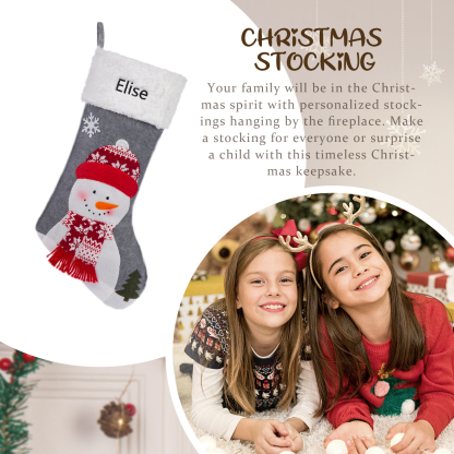 Customised 1 Name Christmas Stockings Ornaments Personalised Christmas Gray Gifts for Family Friends-Jessemade AU