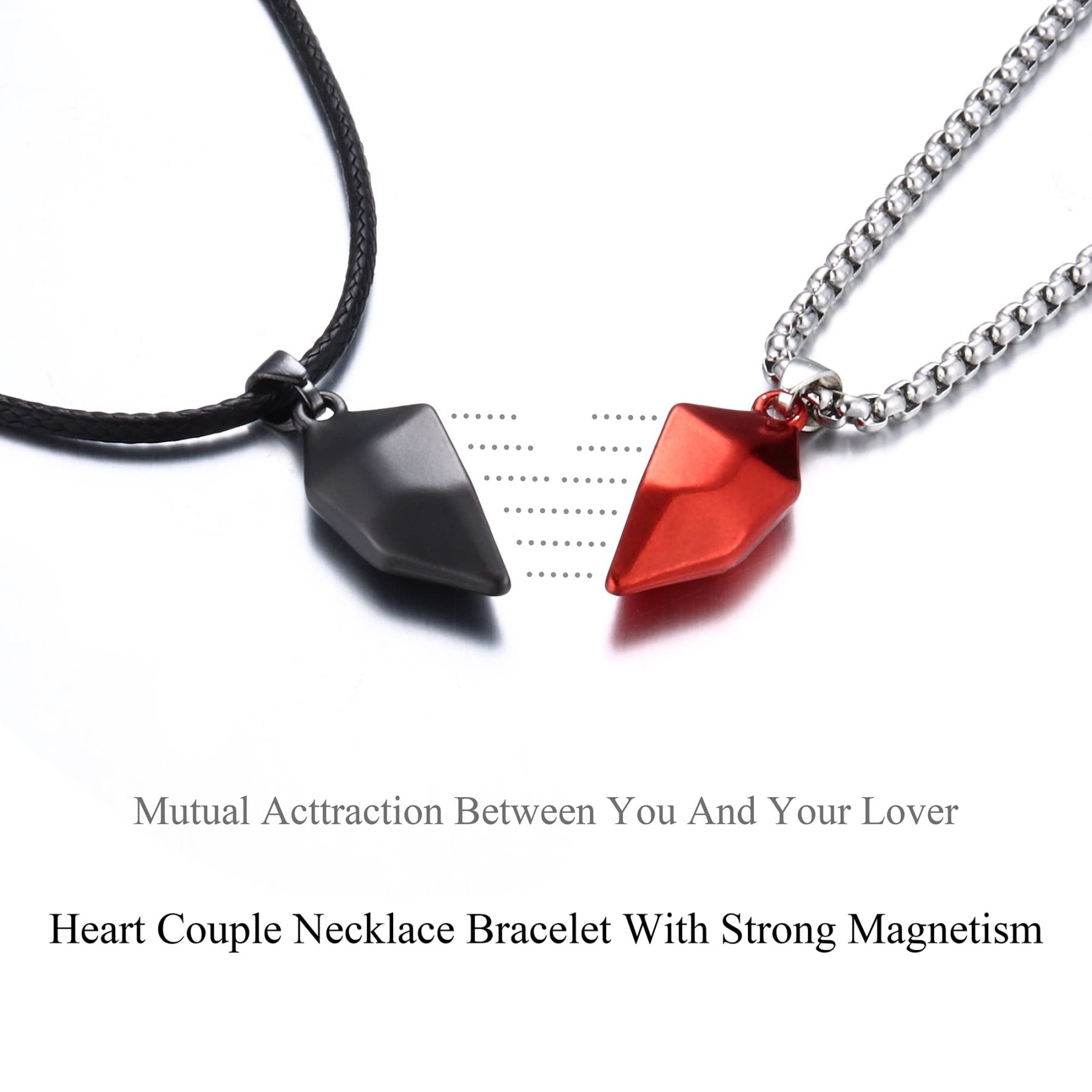 Magnetic Matching Couple Letter Necklace and Bracelet Valentine's Day Gifts for Couple-Jessemade AU