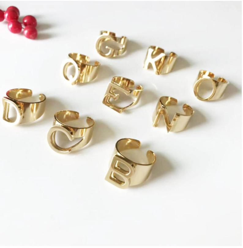 Personalised Name Ring Custom 1 Letter Name Ring Gifts For Women-Jessemade AU