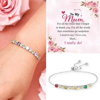 4 Names - Personalised Infinity Bracelet Custom Names & Birthstones Family Bracelet Gifts For Mother-Jessemade AU