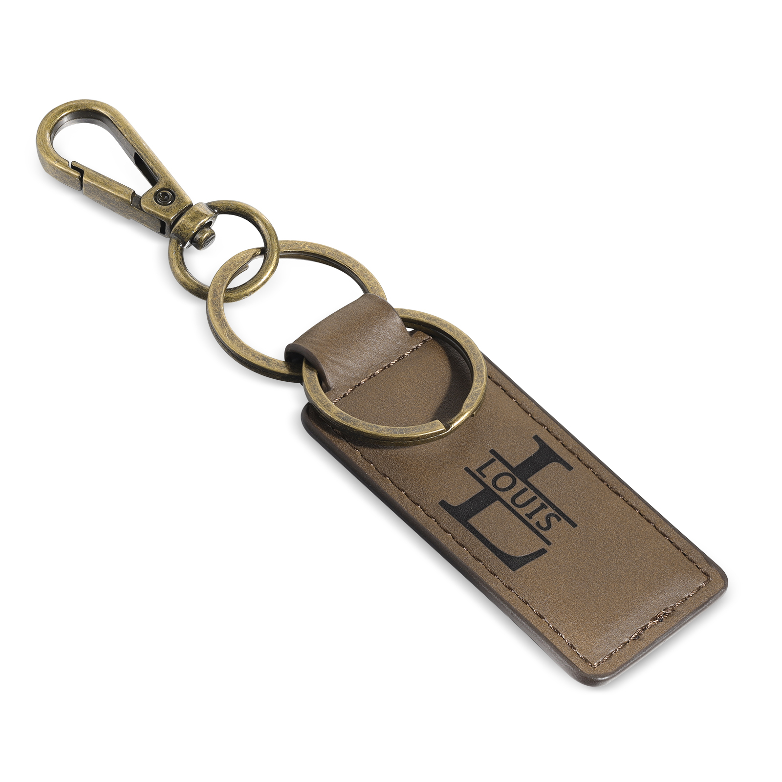 Personalised Men's Leather Keychain Custom Name & Letter Keychain Brown Valentine's Gift for Him-Jessemade AU