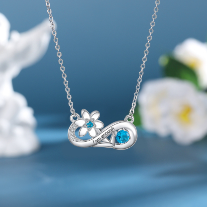 Personalised March Birthflower Necklace With Birthstone Gift For Women-Jessemade AU