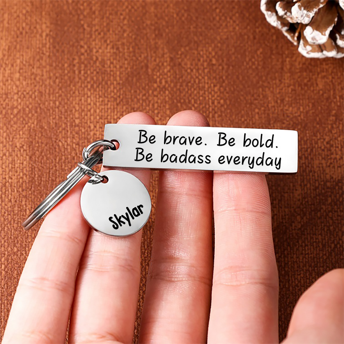Be Brave Keychain Personalised Name Inspirational Gift "Be Brave. Be Bold. Be Badass Everyday"-Jessemade AU