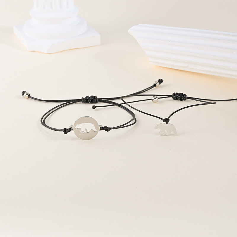 2 Pcs Parent-Child Bracelet Set Bear Bracelet Back to School Gift for Kids-Jessemade AU