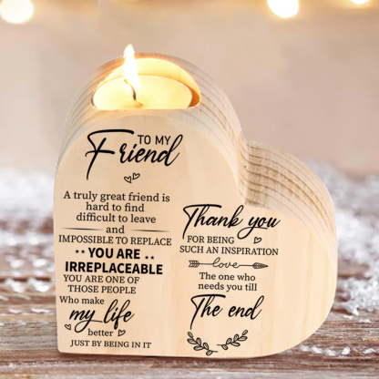 To My Friend Wooden Heart Candle Holder "Thank you for being such an inspiration"-Jessemade AU