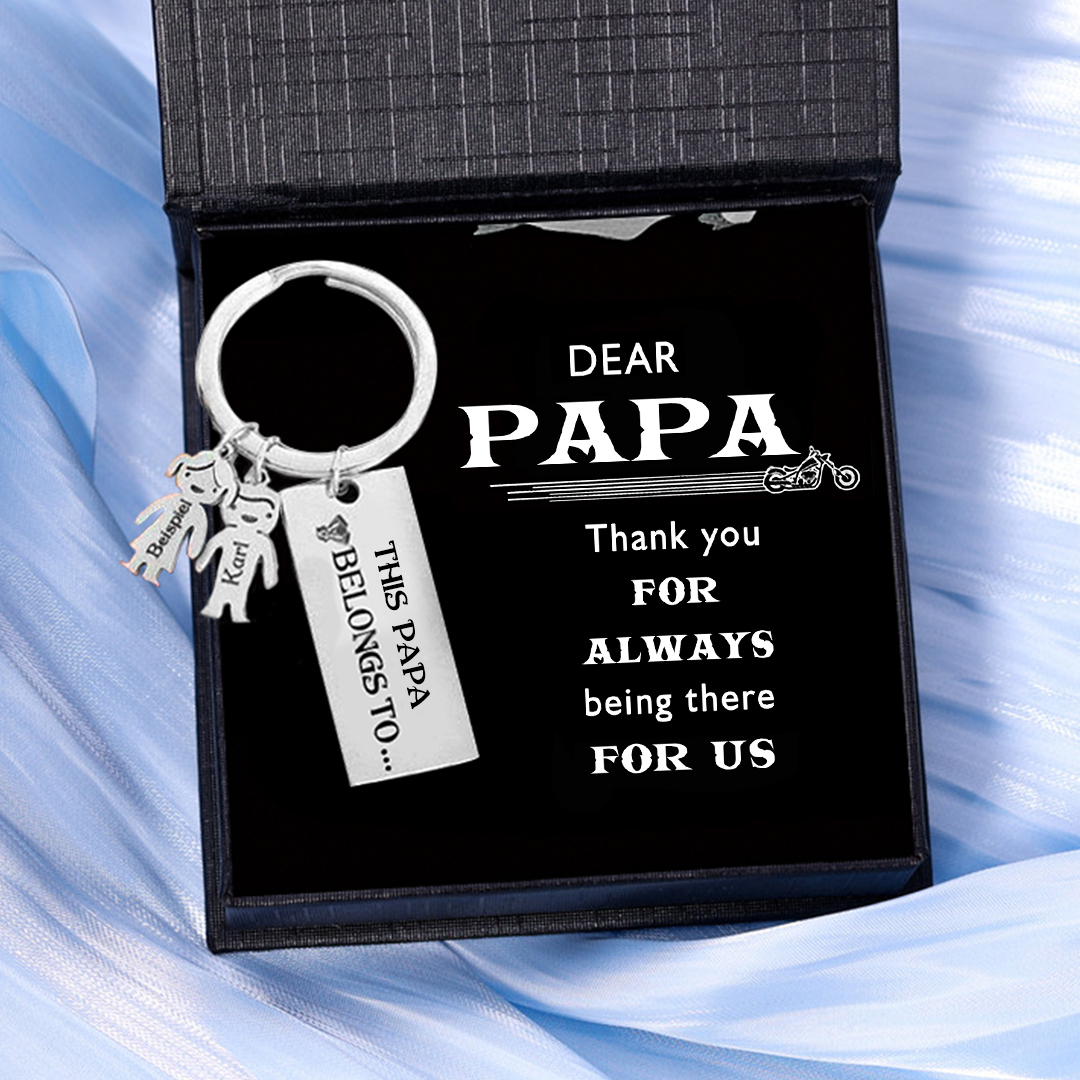 2 Names-Personalised 2 Children's Name Keychain-To My Dad-Gift Box Gift Card Set-Jessemade AU