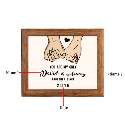 You Are My Only Personalised Couple Photo Frame Custom 2 Names & Date Frame Anniversary Gift For Him/Her-Jessemade AU