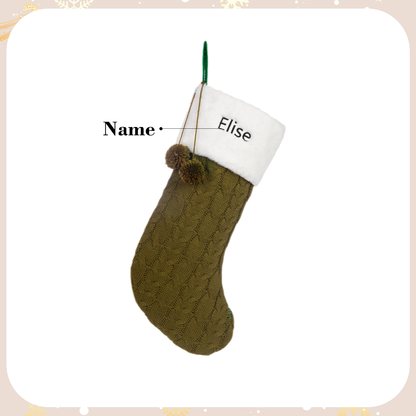 Personalised Christmas Fireplace Decor Customised 1 Name Christmas Stocking Gift for Family and Friends-Jessemade AU