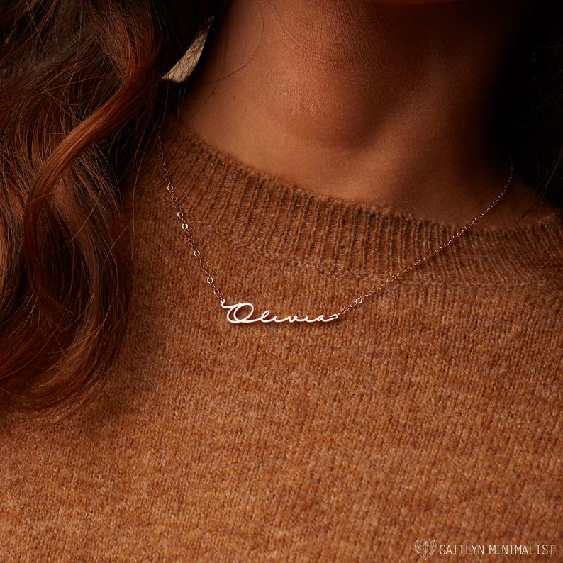 Personalised Necklace Custom 1 Name Necklace Gift For Her