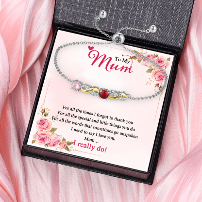 2 Names - Personalised Infinity Bracelet Custom Names & Birthstones Family Bracelet Gifts For Mother-Jessemade AU