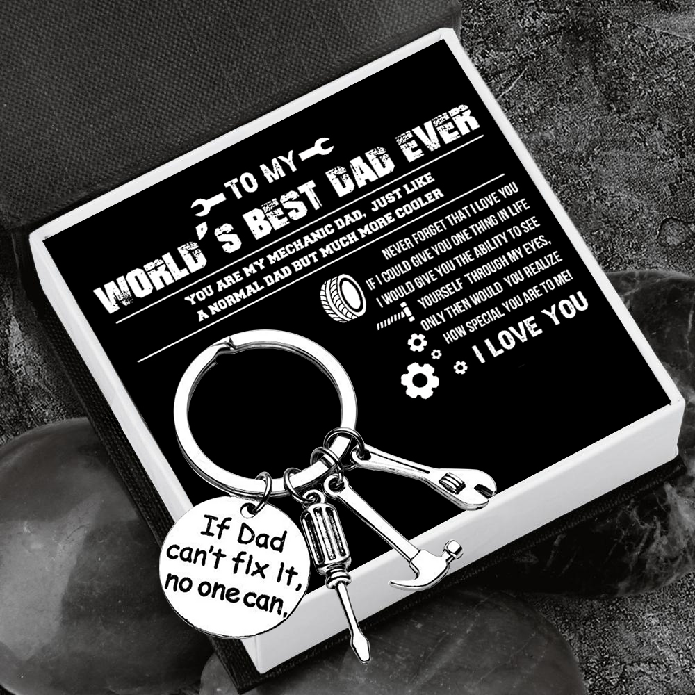 To My Best Dad Ever Tool Keychain Keyring Father's Day Gifts "If Daddy Can't Fix It No One Can"-Jessemade AU